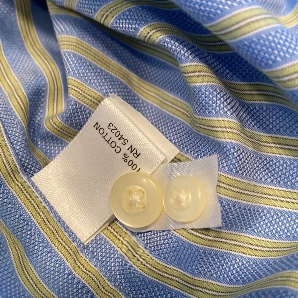 Banana Republic Fitted 15-15.5 Medium Button Down Dress Shirt Stripes